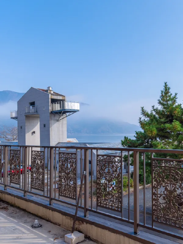 宿から見た琵琶湖の景色